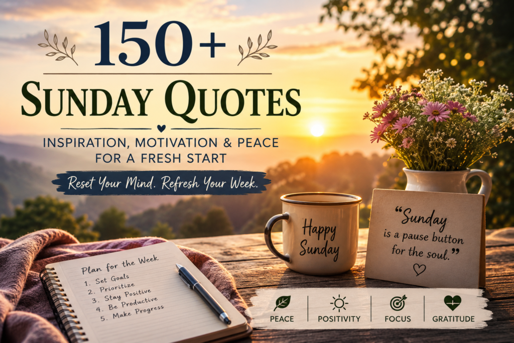 Sunday Quotes powerful ideas to bring peace, motivation, and clarity. Reset your mindset and start your week with energy, focus, and calm