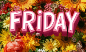 Friday Quotes inspirational text background design for motivation